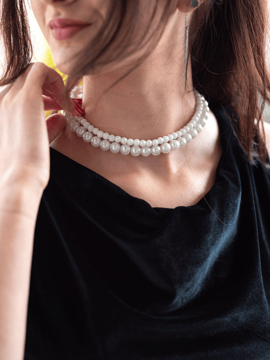 COLIER | Model dublu, perle mixte