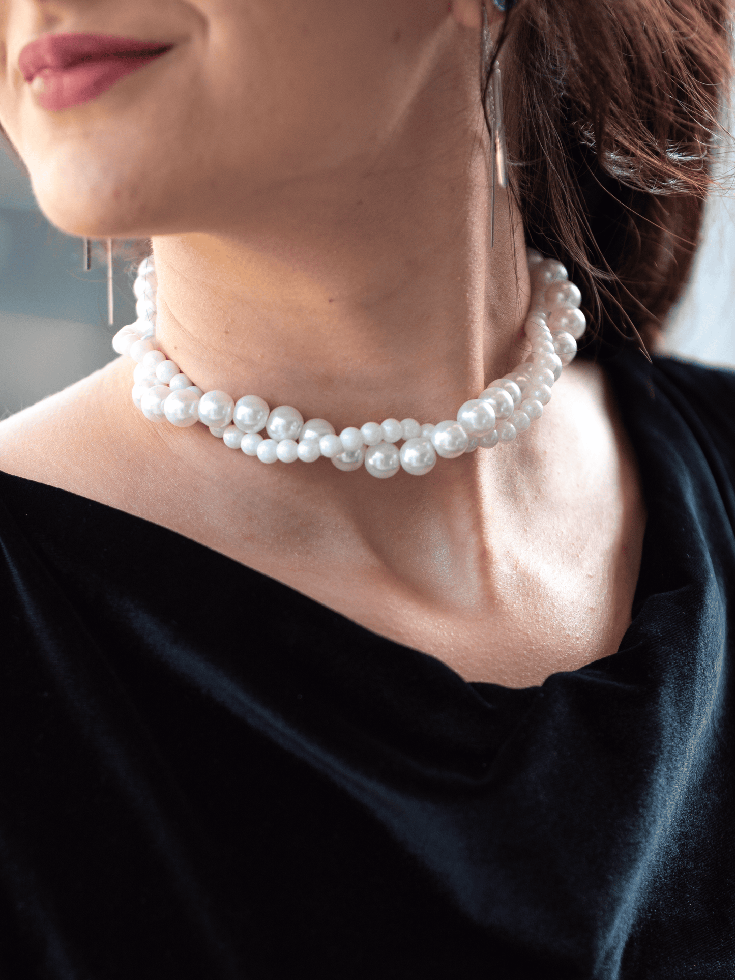 COLIER | Spirală, perle mixte