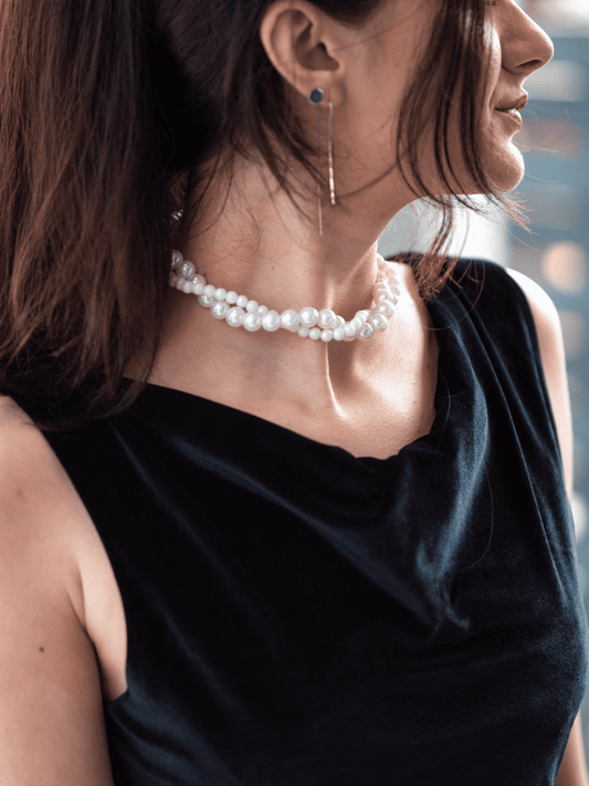 COLIER | Spirală, perle mixte