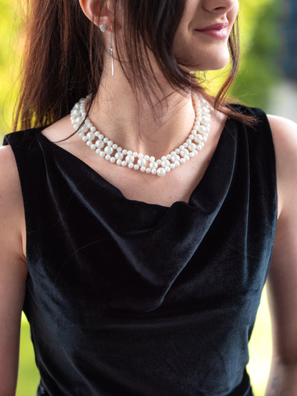 COLIER | Model împletit, perle mixte