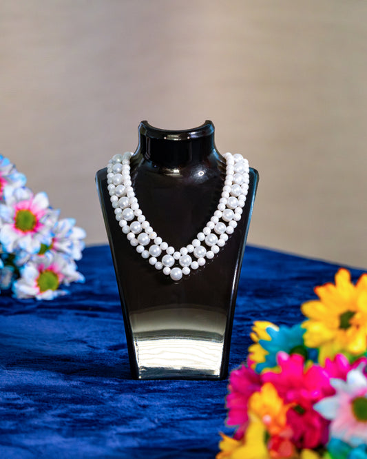 COLIER | Model împletit, perle mixte